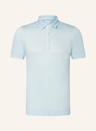 120% Lino 120%Lino Leinen-Poloshirt blau beige