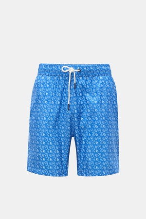 04651 / A trip in a bag - Herren - Badeshorts blau gemustert