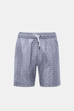04651 / A trip in a bag - Herren - Badeshorts grau gemustert