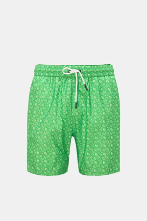 04651 / A trip in a bag - Herren - Badeshorts grün gemustert