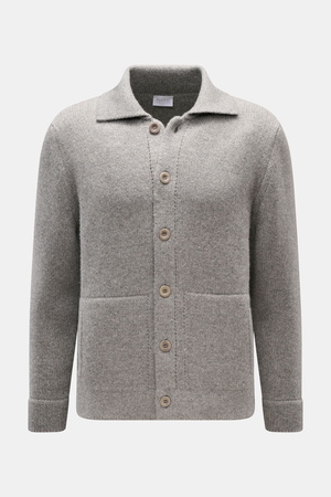 04651 / A trip in a bag - Herren - Cardigan 'Boiled Blouson' grau meliert