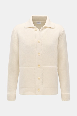04651 / A trip in a bag - Herren - Cardigan 'Boiled Blouson' offwhite