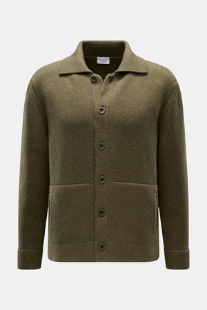 04651 / A trip in a bag - Herren - Cardigan 'Boiled Blouson' oliv