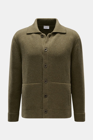 04651 / A trip in a bag - Herren - Cardigan 'Boiled Blouson' oliv