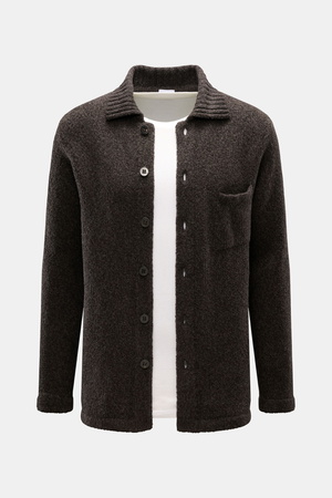 04651 / A trip in a bag - Herren - Cardigan 'Grainy' dunkelbraun