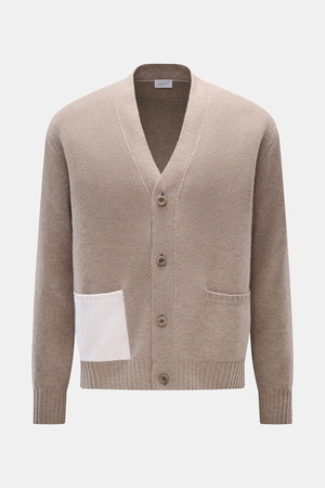 04651 / A trip in a bag - Herren - Cardigan taupe meliert