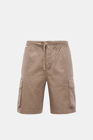04651 / A trip in a bag - Herren - Cargo-Bermudas 'Linen' taupe