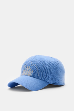 04651 / A trip in a bag - Herren - Cashmere Baseball-Cap blau
