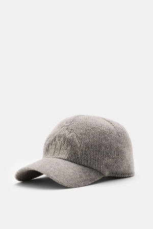04651 / A trip in a bag - Herren - Cashmere Baseball-Cap grau meliert
