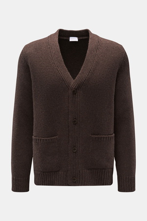 04651 / A trip in a bag - Herren - Cashmere Cardigan dunkelbraun
