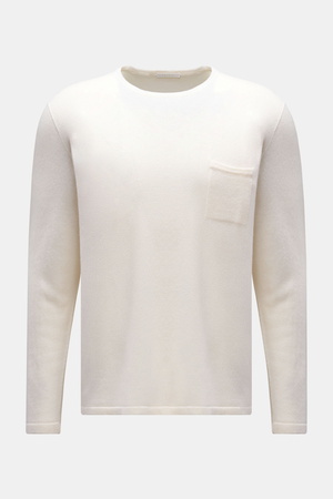 04651 / A trip in a bag - Herren - Cashmere Pullover 'The Pocket Crew' creme