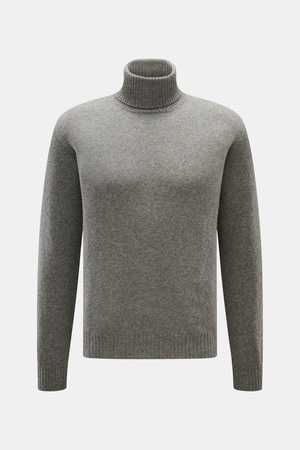 04651 / A trip in a bag - Herren - Cashmere Rollkragenpullover grau meliert