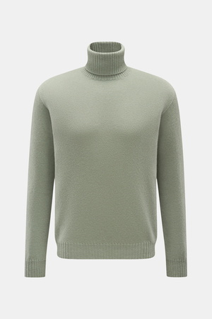 04651 / A trip in a bag - Herren - Cashmere Rollkragenpullover graugrün