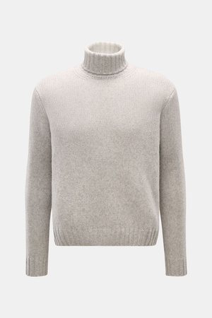 04651 / A trip in a bag - Herren - Cashmere Rollkragenpullover hellgrau meliert