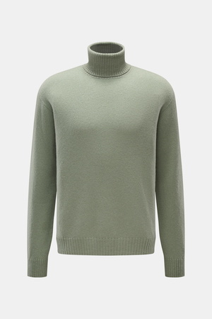 04651 / A trip in a bag - Herren - Cashmere Rollkragenpullover salbei