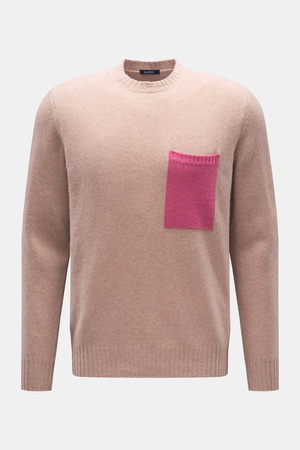 04651 / A trip in a bag - Herren - Cashmere Rundhalspullover beige