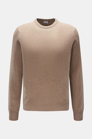 04651 / A trip in a bag - Herren - Cashmere Rundhalspullover beige meliert