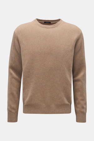04651 / A trip in a bag - Herren - Cashmere Rundhalspullover 'Crew' beige