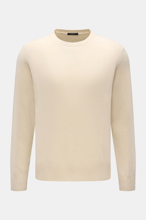 04651 / A trip in a bag - Herren - Cashmere Rundhalspullover 'Crew' creme