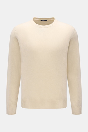 04651 / A trip in a bag - Herren - Cashmere Rundhalspullover 'Crew' creme