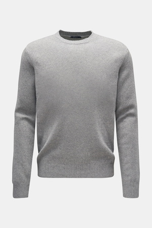 04651 / A trip in a bag - Herren - Cashmere Rundhalspullover 'Crew' grau