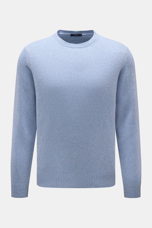 04651 / A trip in a bag - Herren - Cashmere Rundhalspullover 'Crew' hellblau meliert