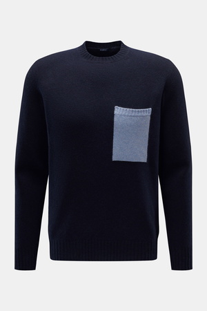 04651 / A trip in a bag - Herren - Cashmere Rundhalspullover navy