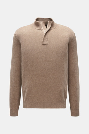 04651 / A trip in a bag - Herren - Cashmere Troyer beige meliert