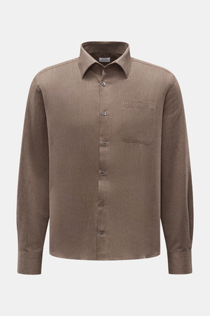 04651 / A trip in a bag - Herren - Casual Hemd 'Rustic Shirt' Kent-Kragen braun