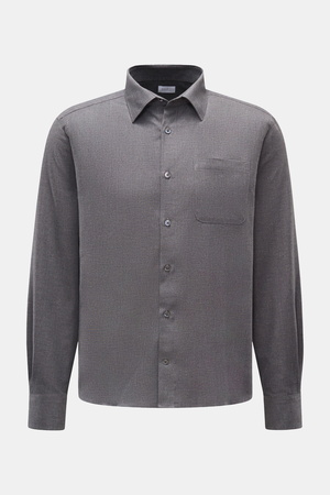 04651 / A trip in a bag - Herren - Casual Hemd 'Rustic Shirt' Kent-Kragen dunkelgrau