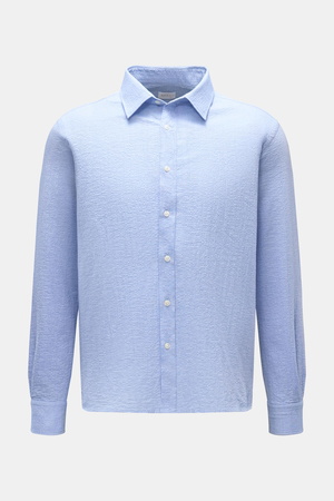 04651 / A trip in a bag - Herren - Casual Hemd 'Seersucker Shirt' Kent-Kragen hellblau