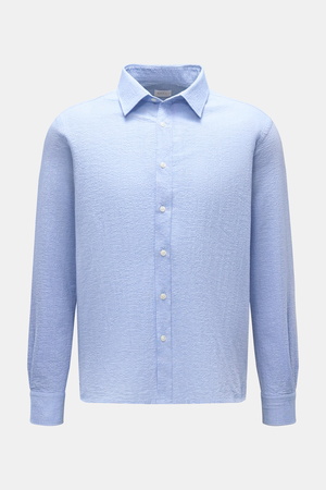 04651 / A trip in a bag - Herren - Casual Hemd 'Seersucker Shirt' Kent-Kragen hellblau