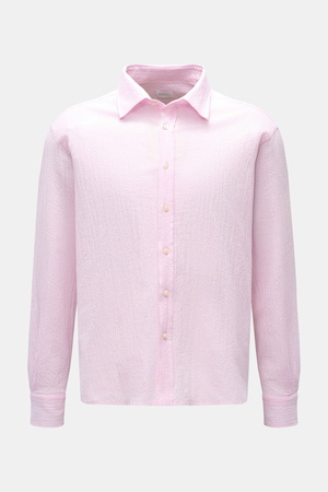 04651 / A trip in a bag - Herren - Casual Hemd 'Seersucker Shirt' Kent-Kragen rosé