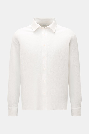 04651 / A trip in a bag - Herren - Casual Hemd 'Seersucker Shirt' Kent-Kragen weiß