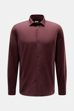 04651 / A trip in a bag - Herren - Casual Hemd 'Winter Cotton' Kent-Kragen bordeaux