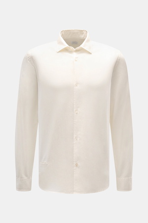 04651 / A trip in a bag - Herren - Casual Hemd 'Winter Cotton' Kent-Kragen creme