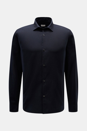 04651 / A trip in a bag - Herren - Casual Hemd 'Winter Cotton' Kent-Kragen navy