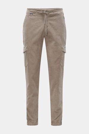 04651 / A trip in a bag - Herren - Cord Cargo-Jogpants beige