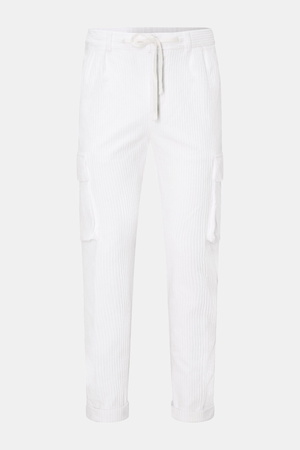 04651 / A trip in a bag - Herren - Cord-Cargohose offwhite