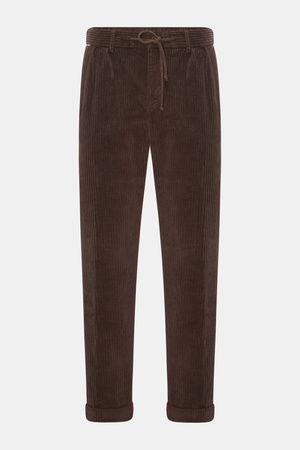 04651 / A trip in a bag - Herren - Cord-Joggpants dunkelbraun