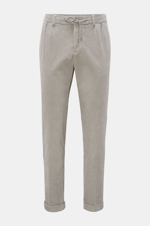 04651 / A trip in a bag - Herren - Cord-Joggpants 'Oyster' hellgrau