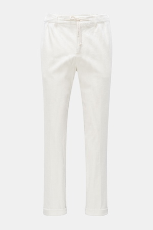 04651 / A trip in a bag - Herren - Cord-Joggpants 'Oyster' weiß