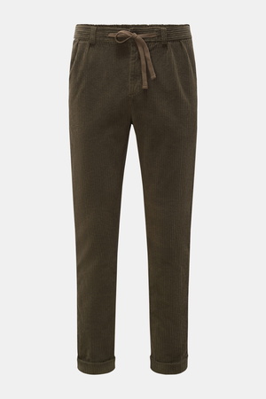 04651 / A trip in a bag - Herren - Cord-Jogpants dark olive
