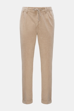 04651 / A trip in a bag - Herren - Cord-Jogpants 'Oyster' beige