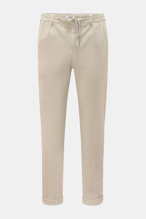 04651 / A trip in a bag - Herren - Cord-Jogpants sand