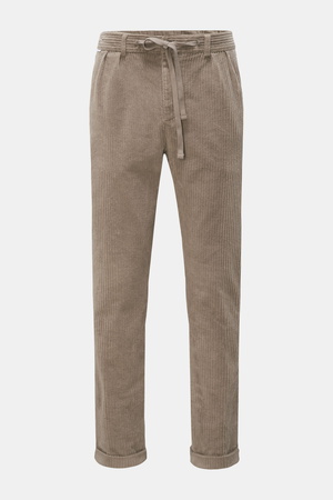 04651 / A trip in a bag - Herren - Cord-Jogpants taupe