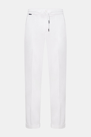 04651 / A trip in a bag - Herren - Cord-Jogpants weiß