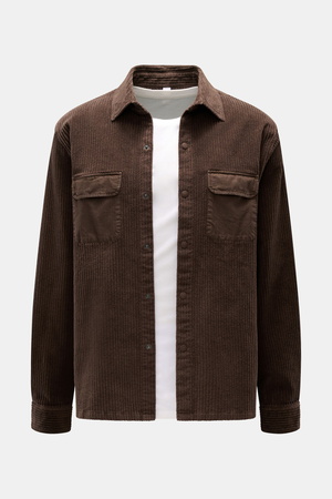 04651 / A trip in a bag - Herren - Cord-Overshirt dunkelbraun