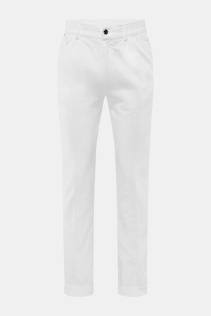 04651 / A trip in a bag - Herren - Cordhose weiß