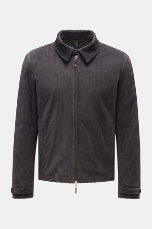 04651 / A trip in a bag - Herren - Cordjacke 'Cord Blou' dunkelgrau
